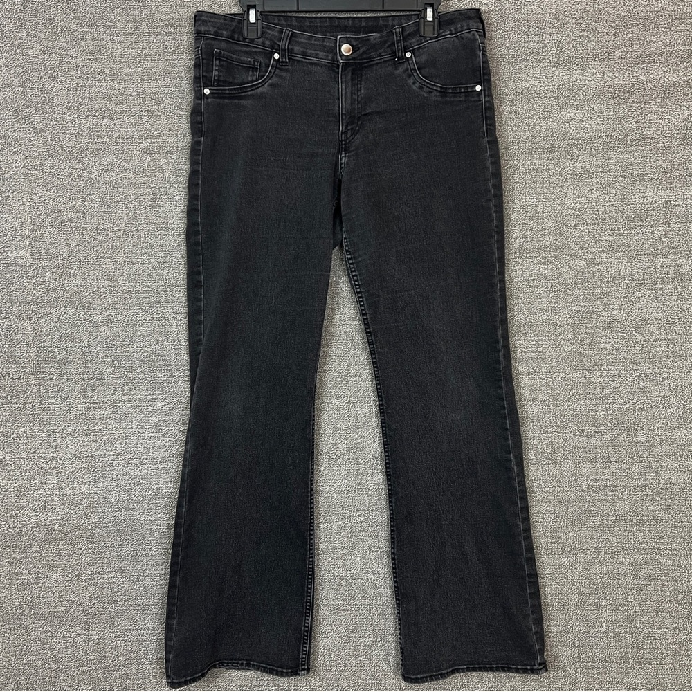 & Demin women’s black jeans bootcut low waist size 14 preowned